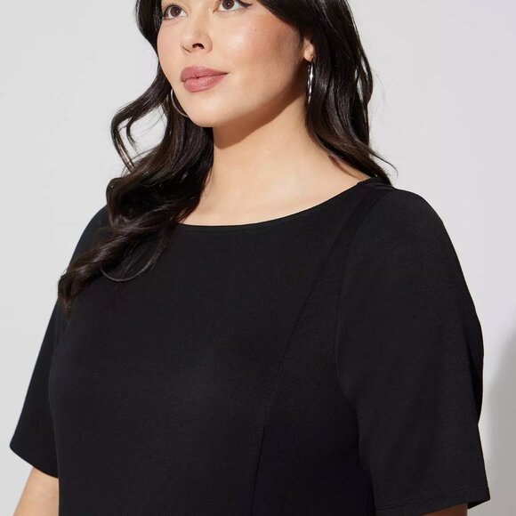 torrid Midi Studio Deep Black Cupro Bodycon Dress 3X - Picture 3 of 11